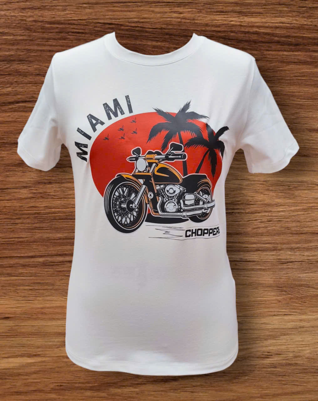 Women's Short Sleeve Printing Letter Miami and motor