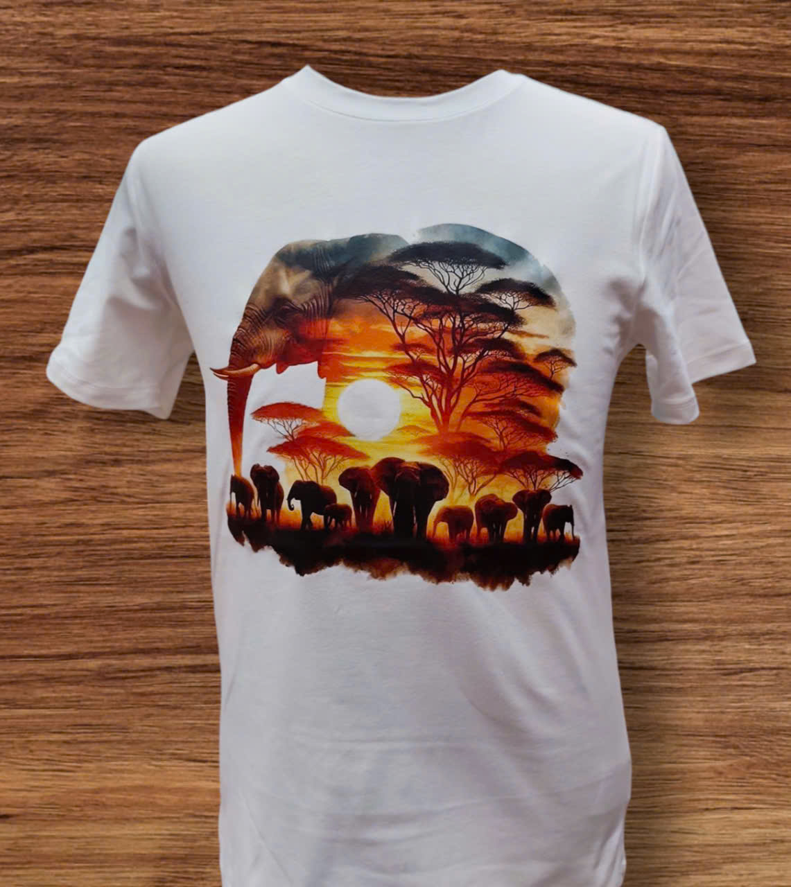 T-Shirt Nam ngắn tay TISANDO hình in đàn voi