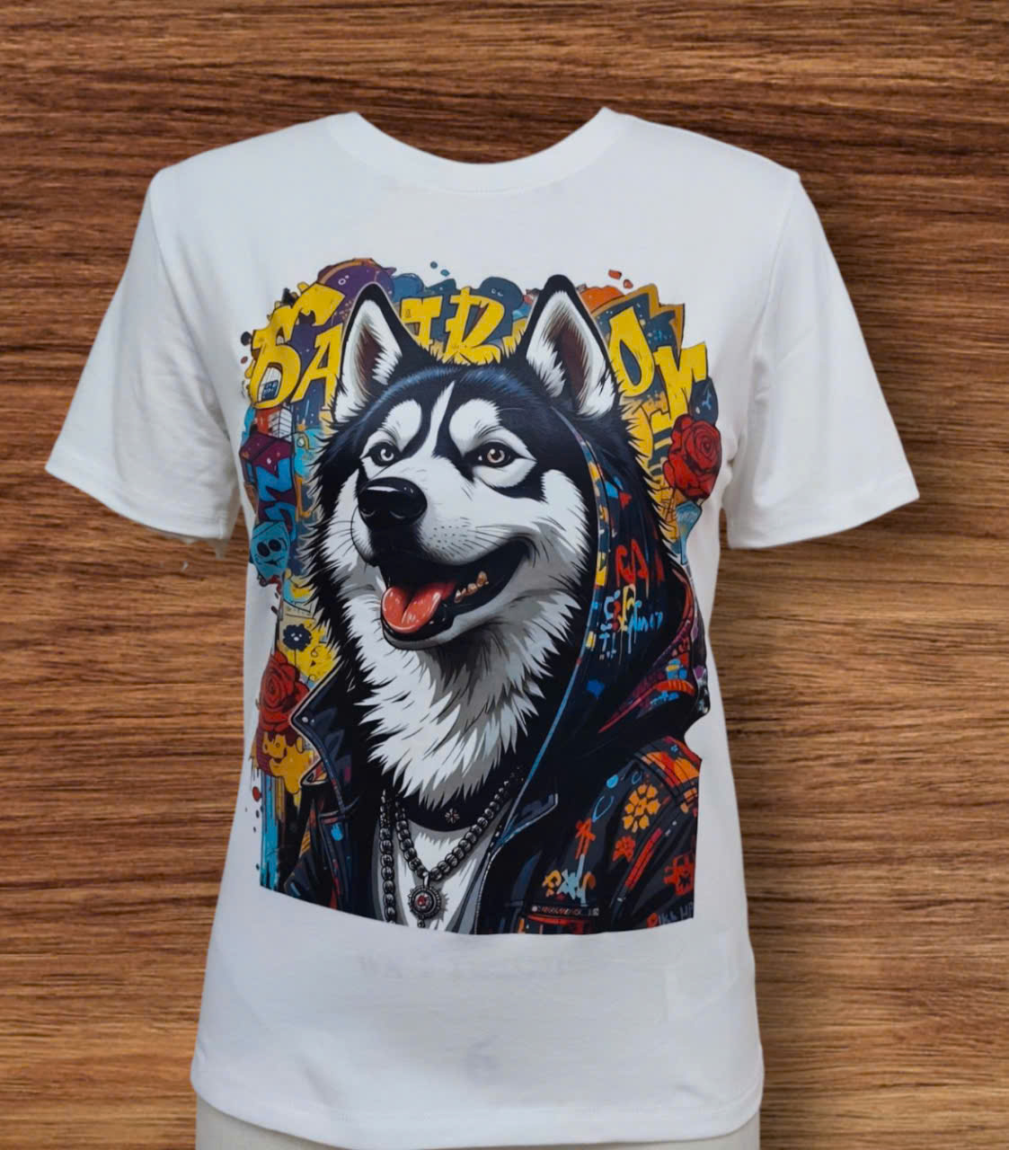 Women's Short Sleeve Printing Dog 3D